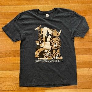 Bronx Zoo New York City Tiger Lion Graphic Size Medium Tee T-Shirt Duck Co